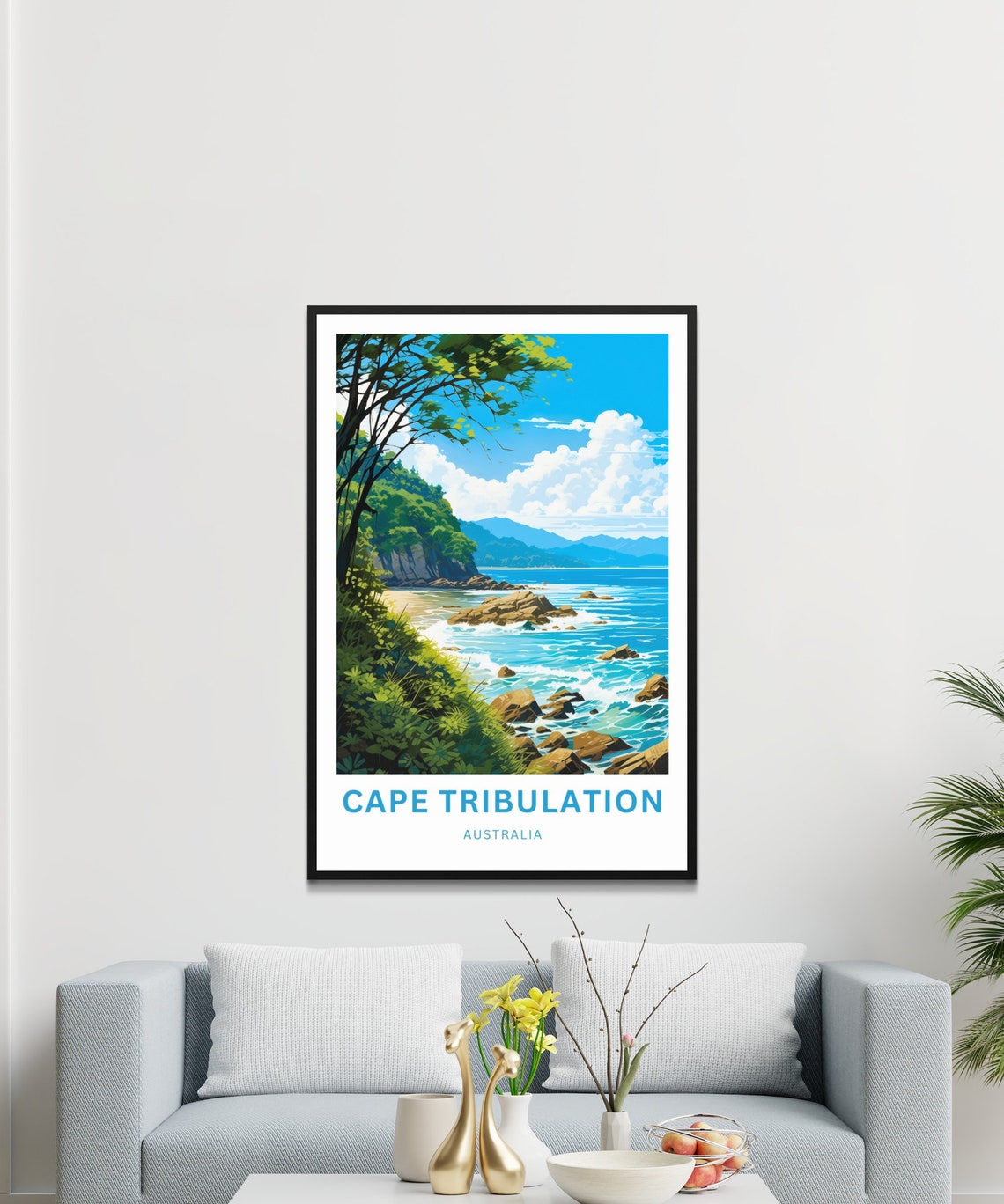Cape Tribulation Australia Rocky Shoreline Waves Vintage Travel Poster - Image 4