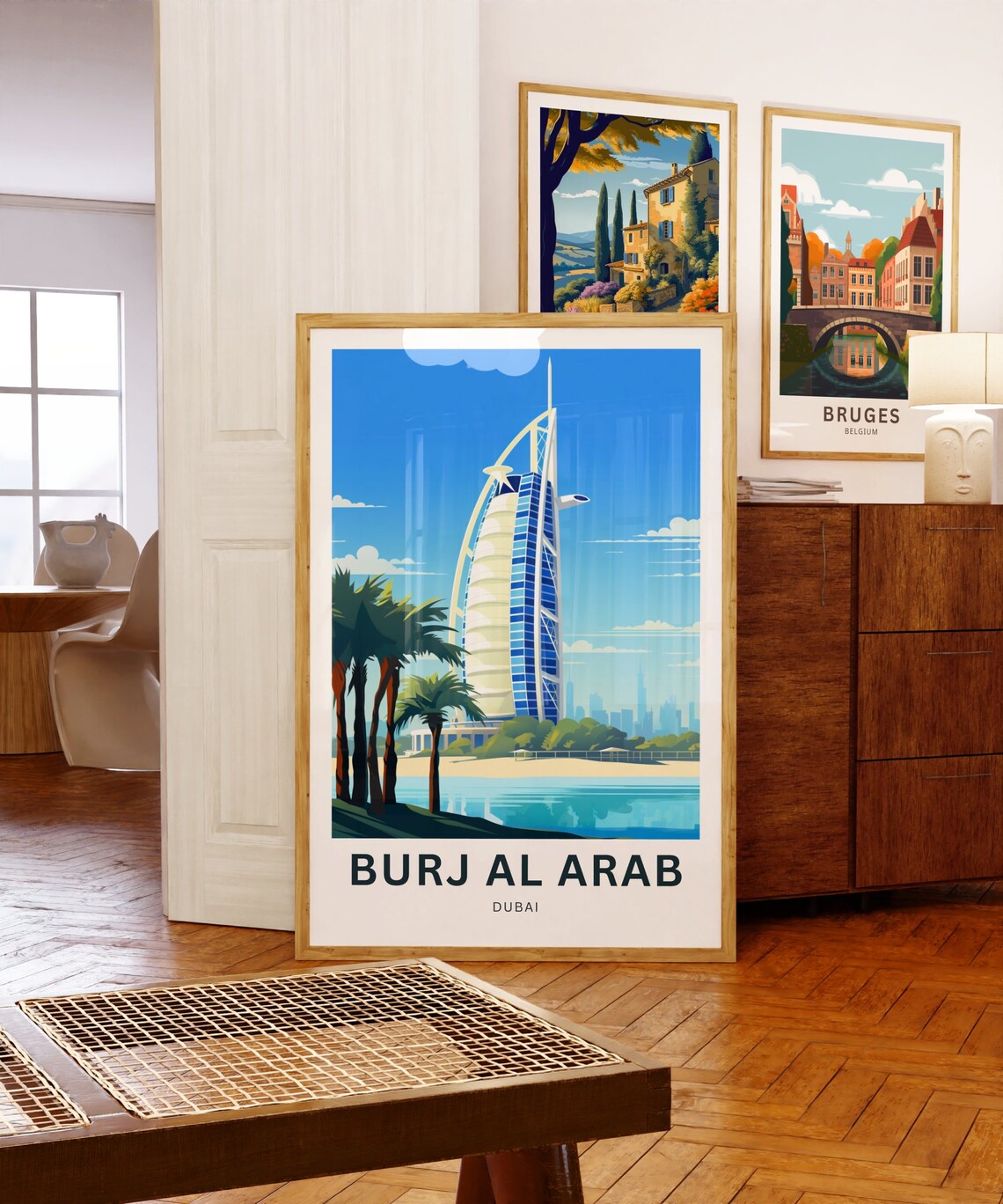 Burj Al Arab Dubai Sail Hotel Custom Text Beach Travel Poster - Image 5