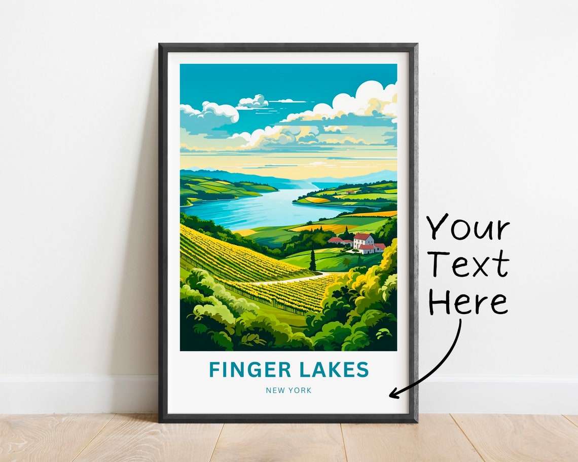 Personalized Finger Lakes New York Green Vineyard Cottage Poster