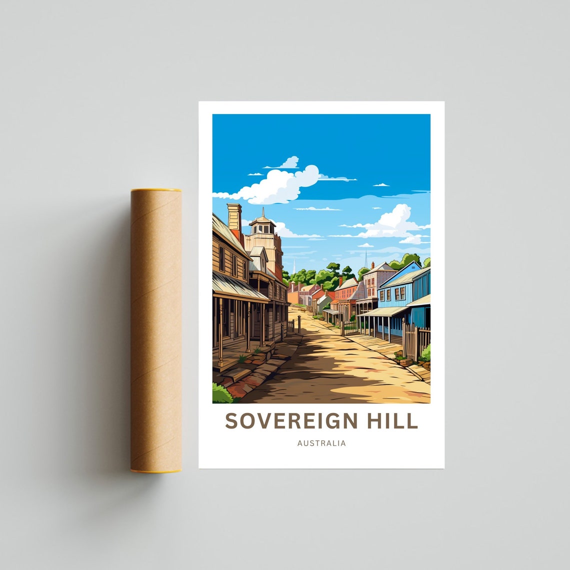 Sovereign Hill Australia Historic Main Street Custom Travel Poster - Image 4
