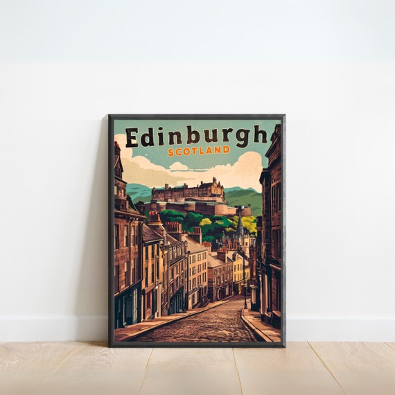 Edinburgh Vintage Travel Poster, Scotland Art Print