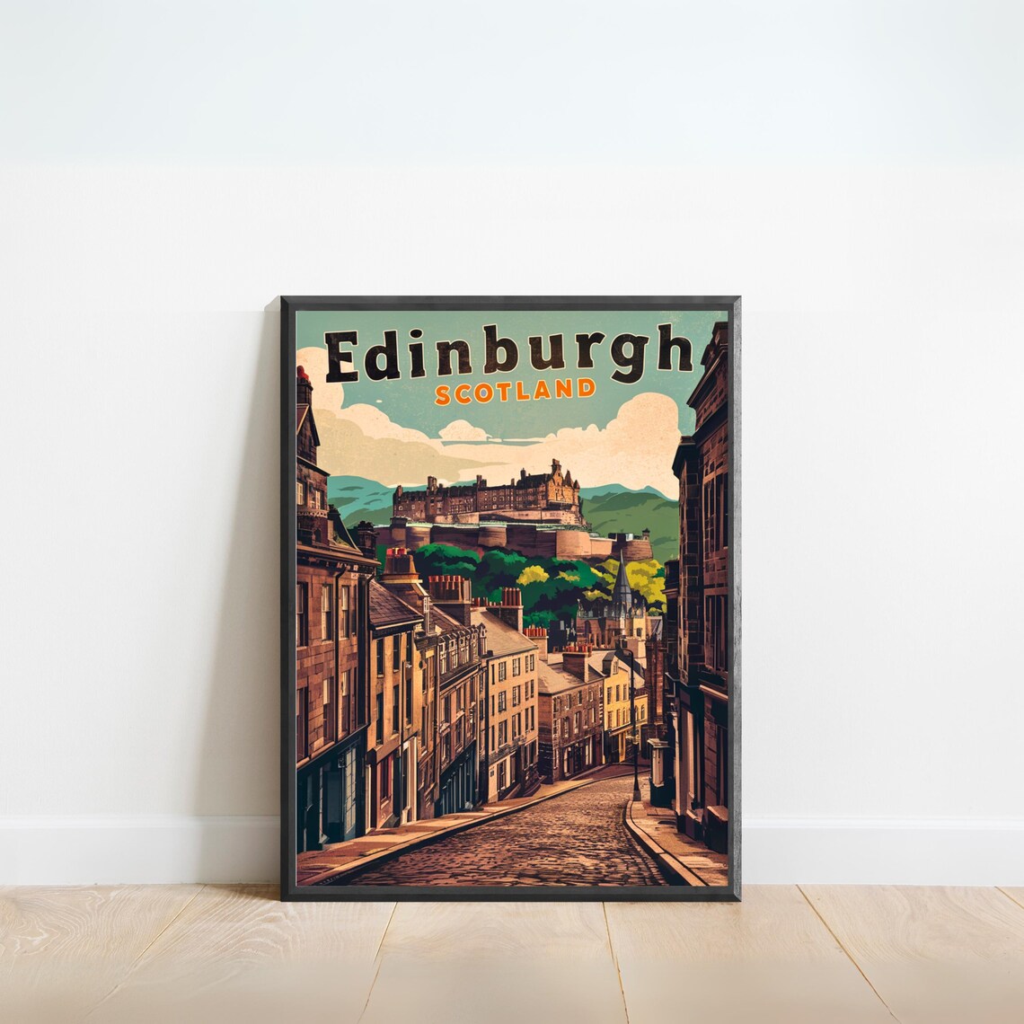 Edinburgh Vintage Travel Poster, Scotland Art Print