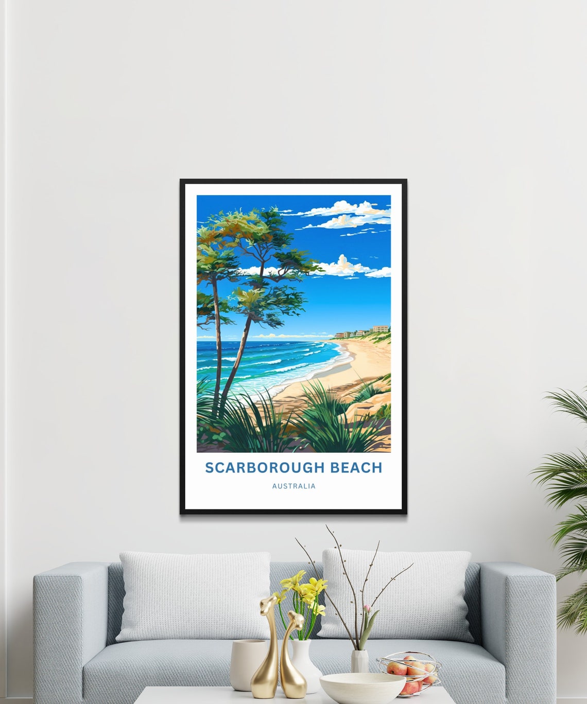Personalized Scarborough Beach Australia Surf Coast Travel Poster - Image 3