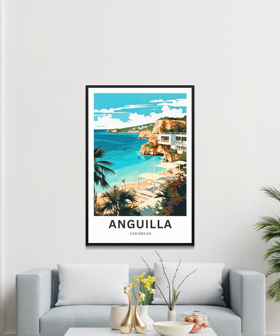 Anguilla Caribbean Cliffs Villas Turquoise Cove Vintage Travel Poster - Image 3