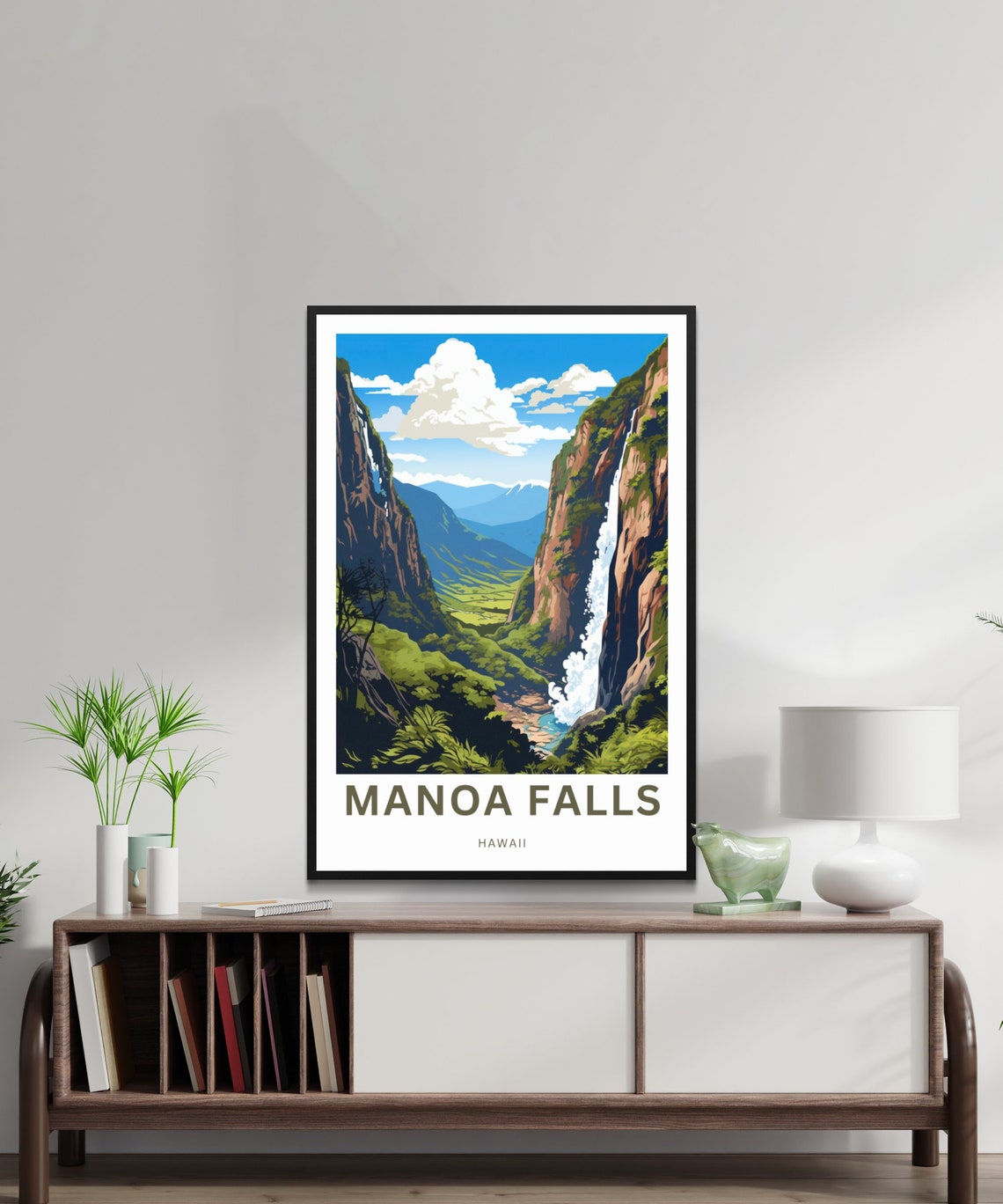 Manoa Falls Hawaii Waterfall Canyon Rainforest Travel Poster - Image 2