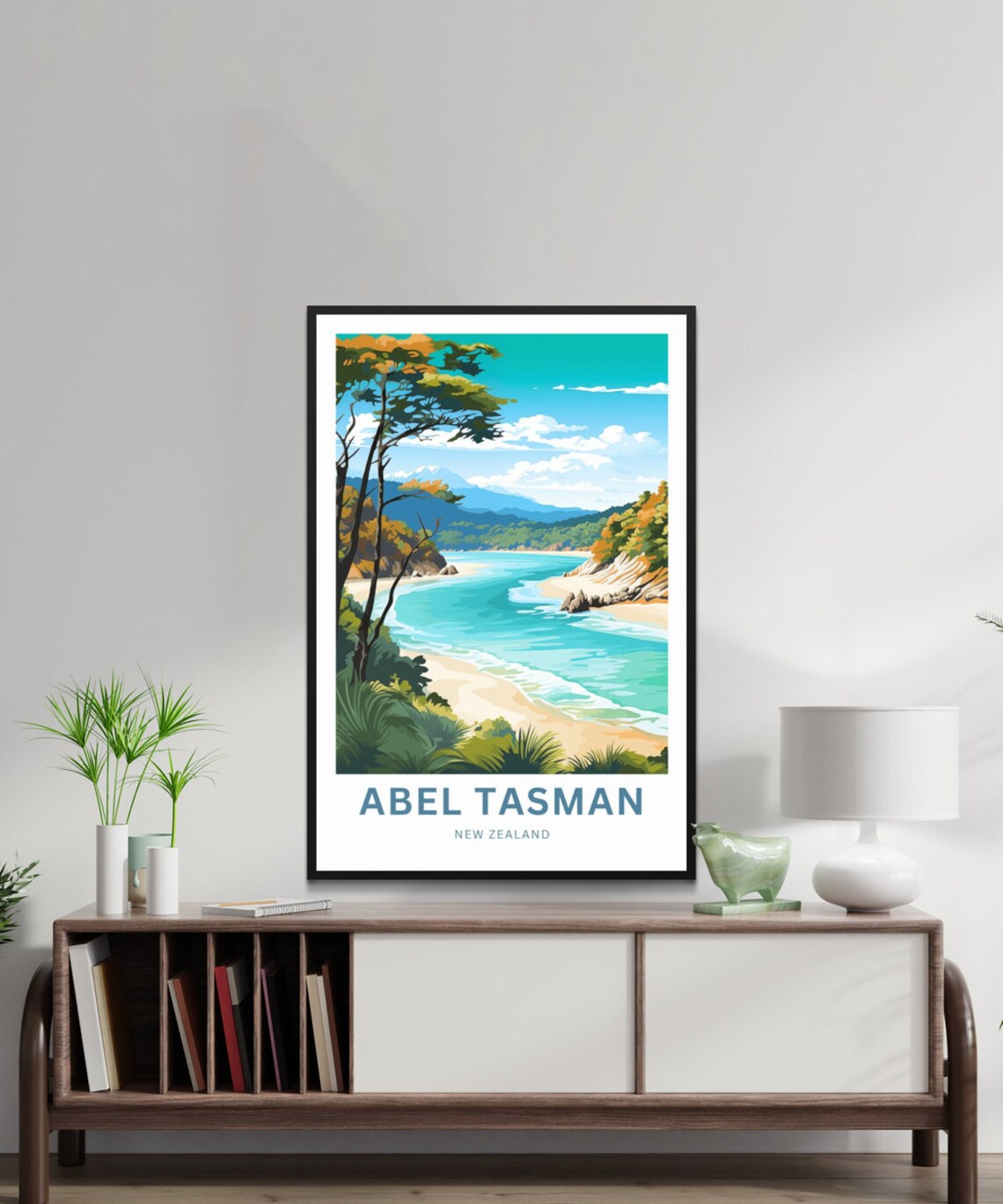 Abel Tasman New Zealand Scenic Bay View Personalized Travel Poster - Image 2