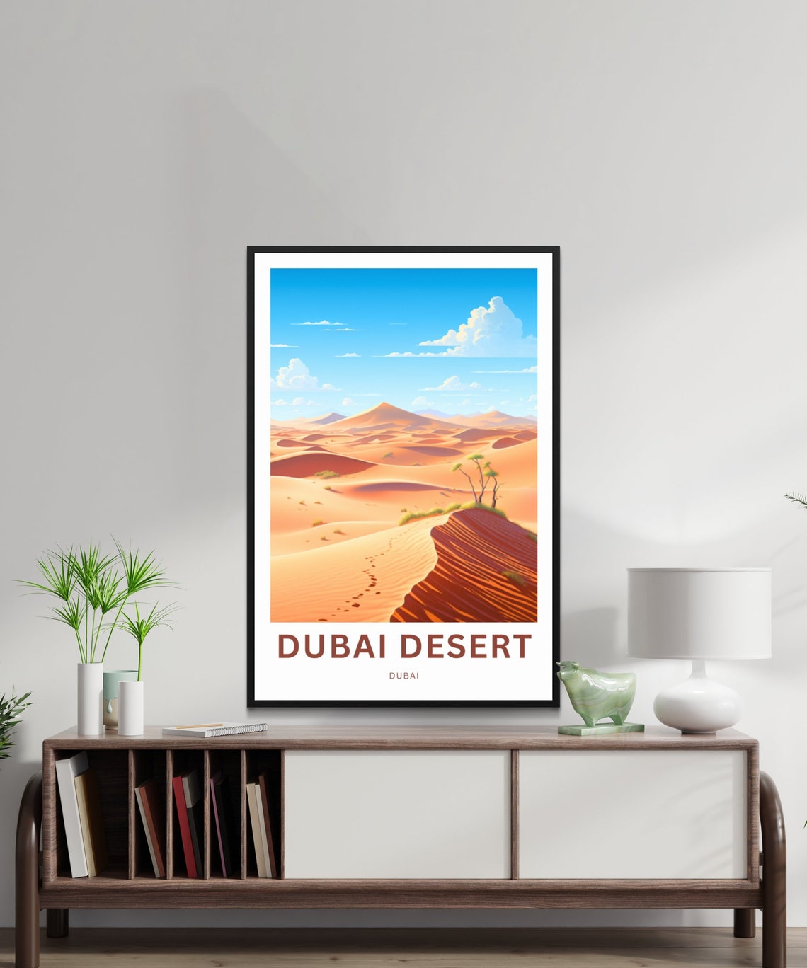 Personalized Dubai Desert Golden Sand Dunes Travel Poster Gift - Image 2