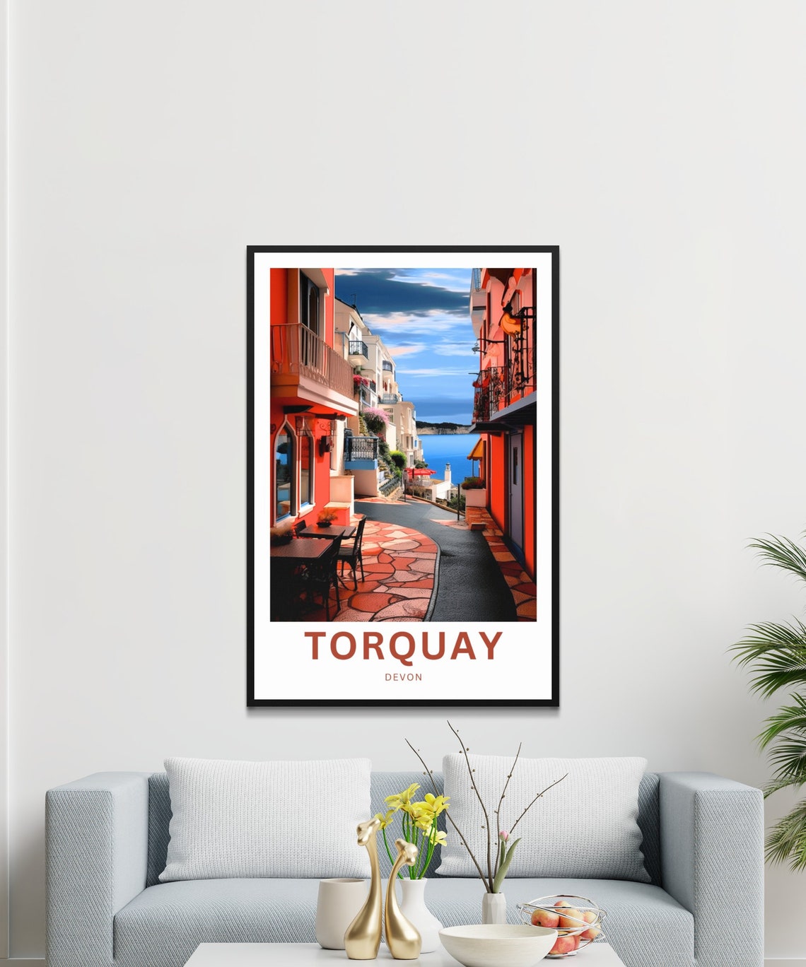 Torquay Devon Colorful Seaside Street Coastal England Travel Poster - Image 3