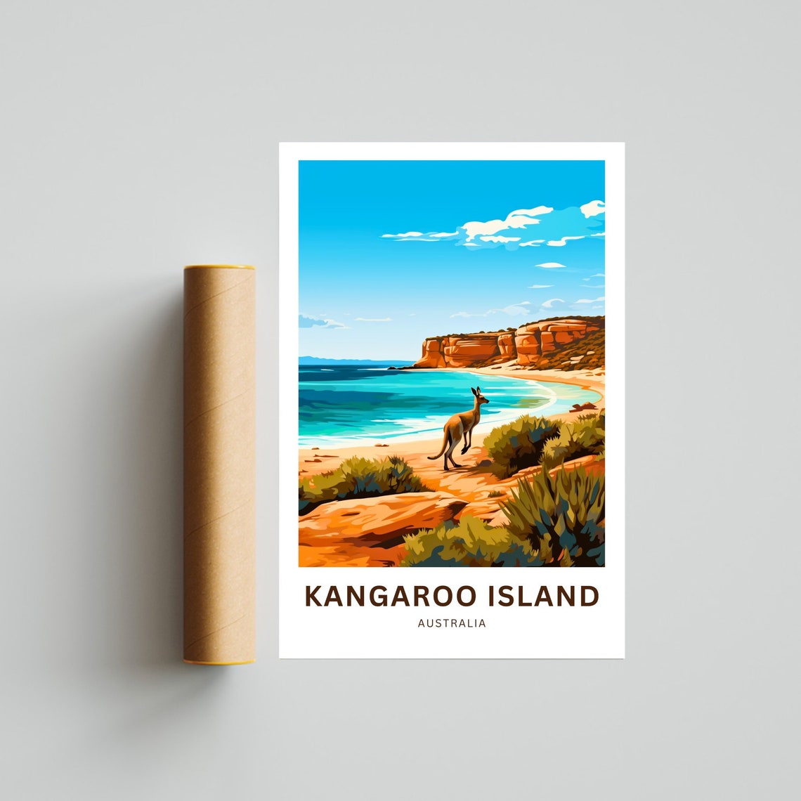 Personalized Kangaroo Island Travel Print Kangaroo Island Poster Australia Wall Art Framed Present Gift Australia Present - Image 4