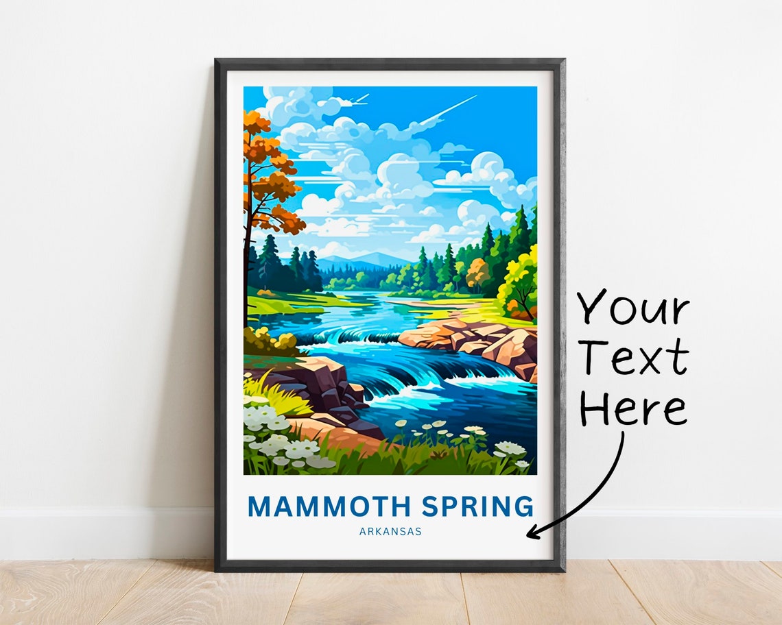 Mammoth Spring Arkansas River Rapids Autumn Custom Travel Poster