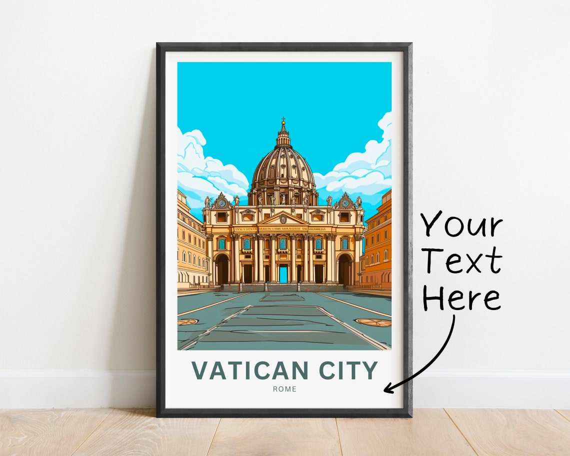 Vatican City Rome St Peters Basilica Personalized Travel Poster