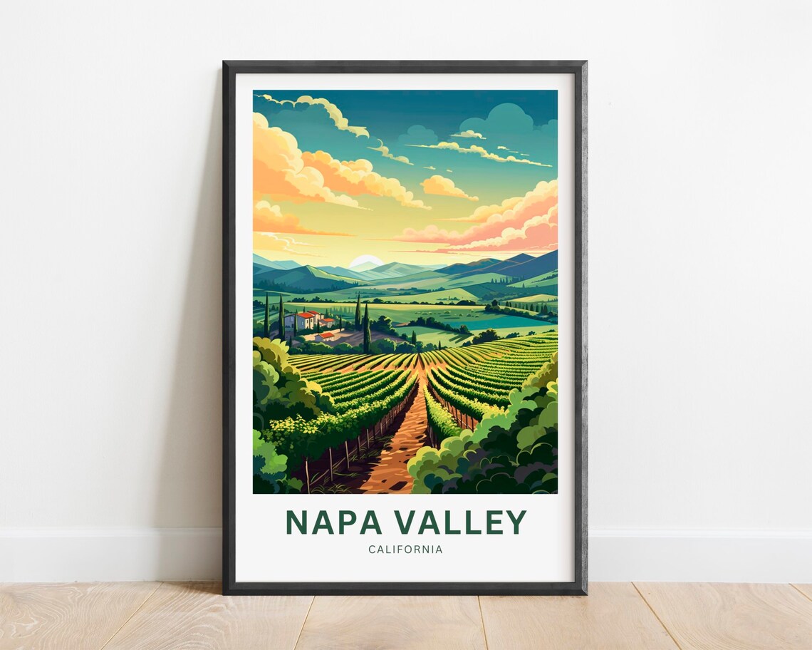 Napa Valley Travel Poster, California Wall Art