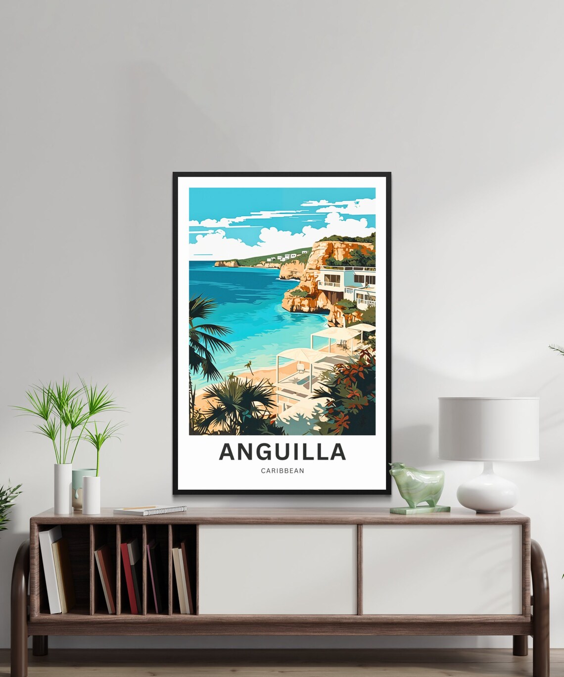 Anguilla Caribbean Cliffs Villas Turquoise Cove Vintage Travel Poster - Image 2