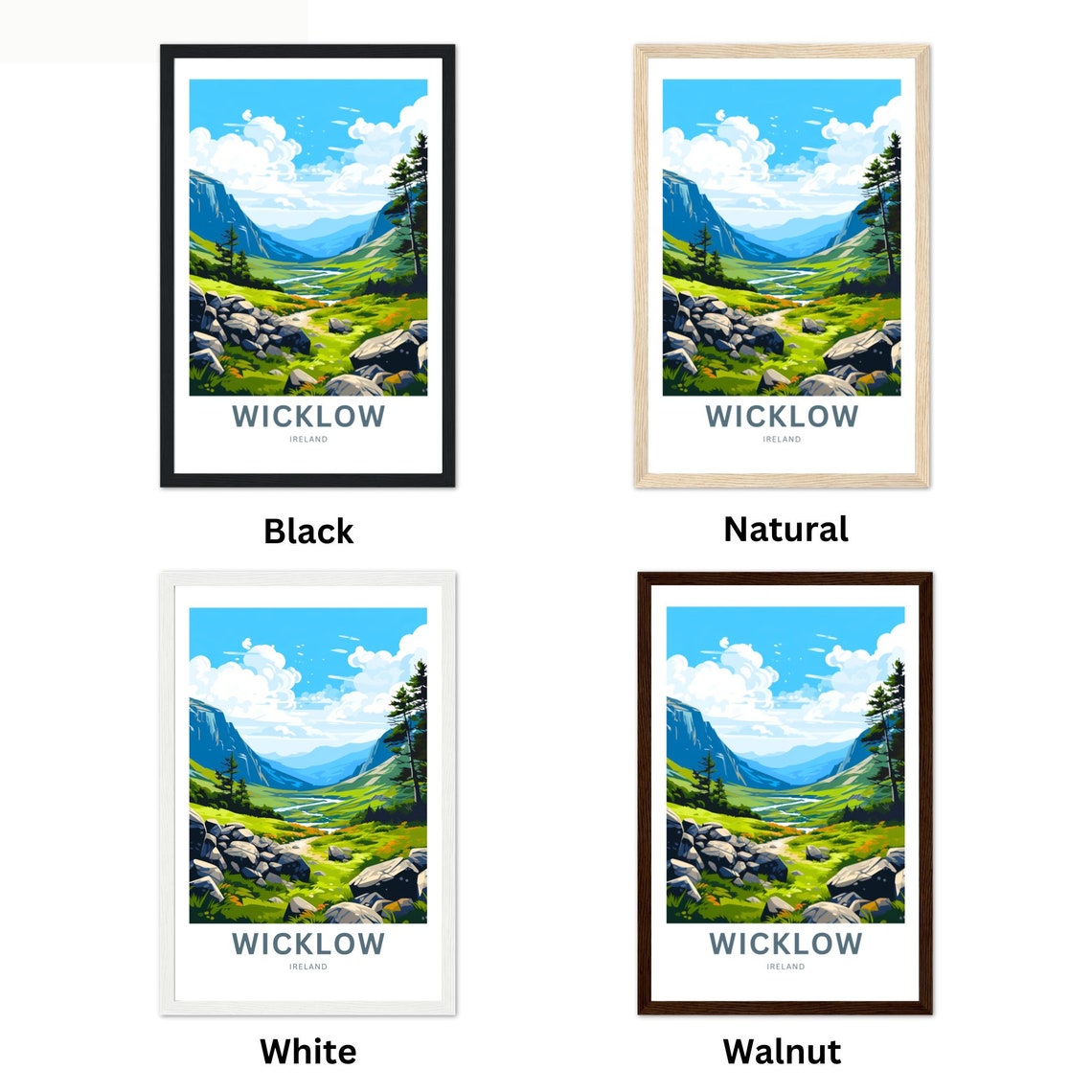 Wicklow Ireland Green Mountain Valley Personalized Scenic Poster - Image 2