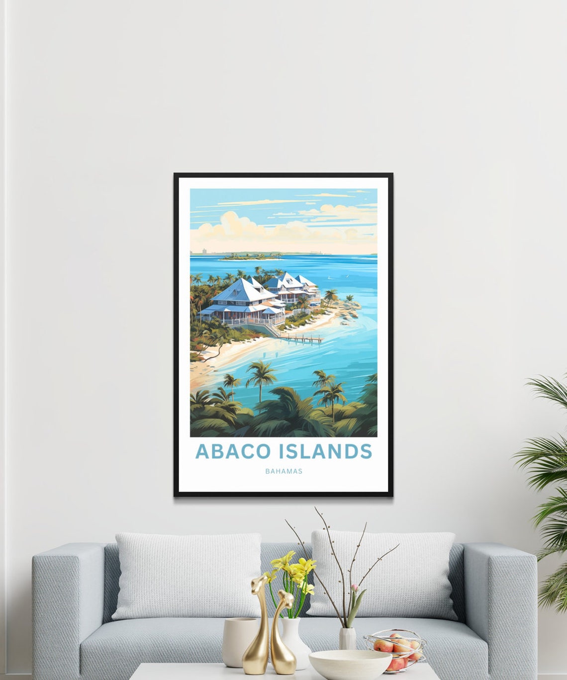 Personalized Abaco Islands Travel Print Abaco Islands Poster Bahamas Wall Art Framed Present Gift Bahamas Present - Image 3