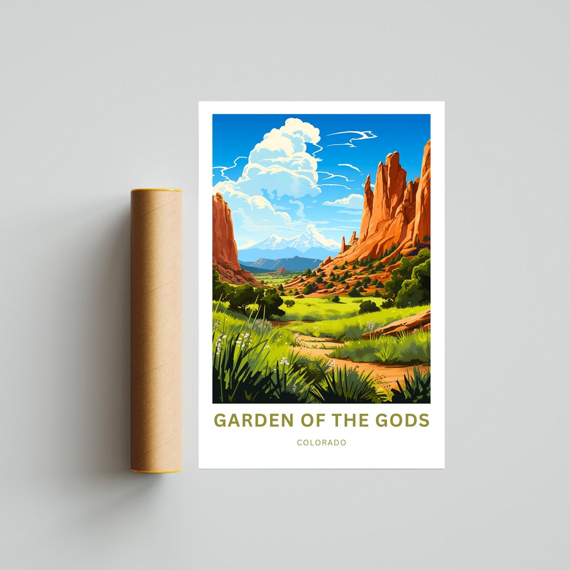 Garden of the Gods Personalized Poster with Pikes Peak Red Rocks - Image 4