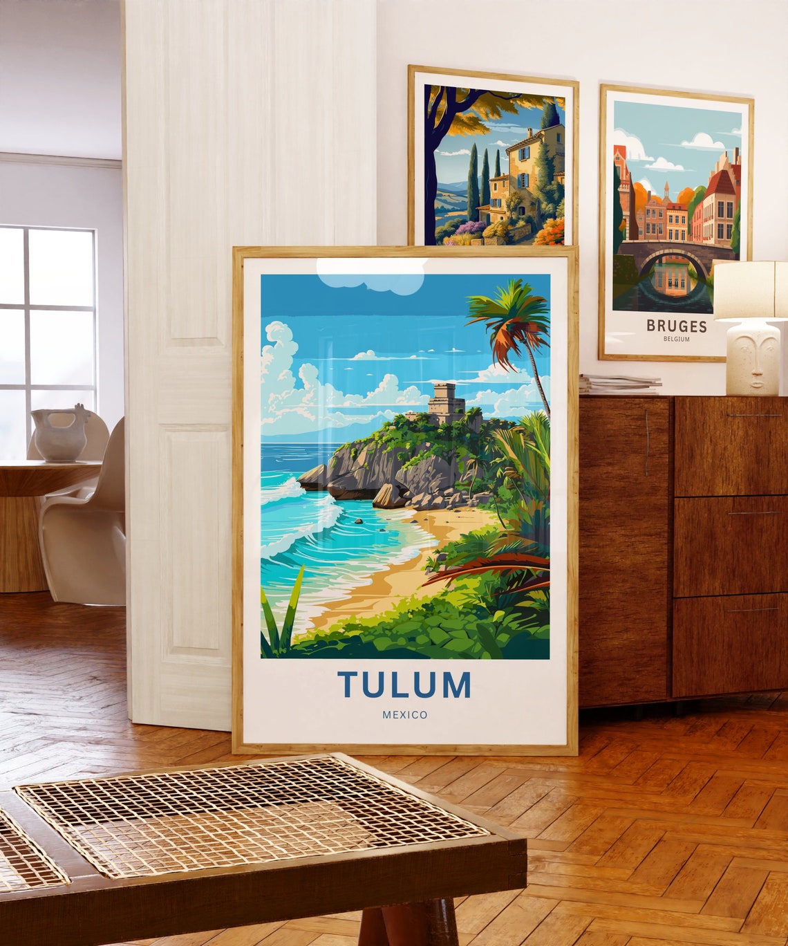 Tulum Mexico Mayan Cliff Ruins Caribbean Beach Custom Art Poster - Image 5