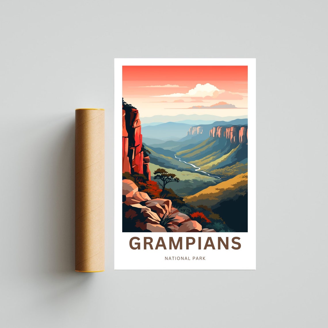 Personalized Grampians National Park Red Cliffs Valley Travel Poster - Image 4