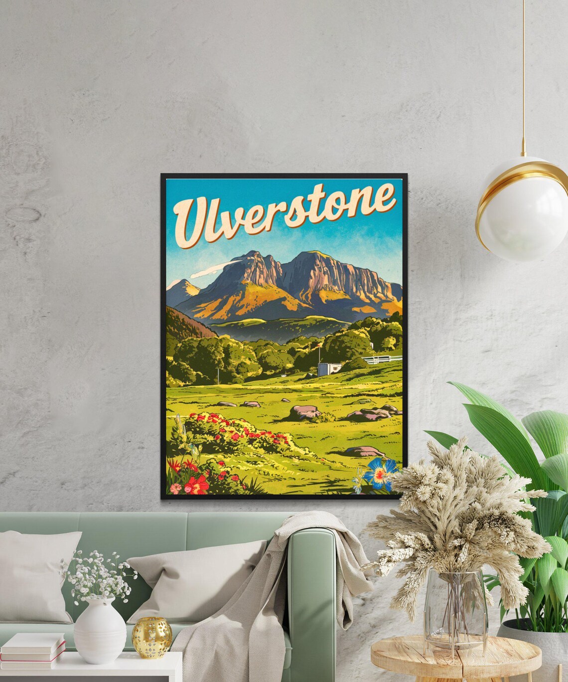 Ulverstone Tasmania Vintage Mountain Valley Retro Travel Poster - Image 2