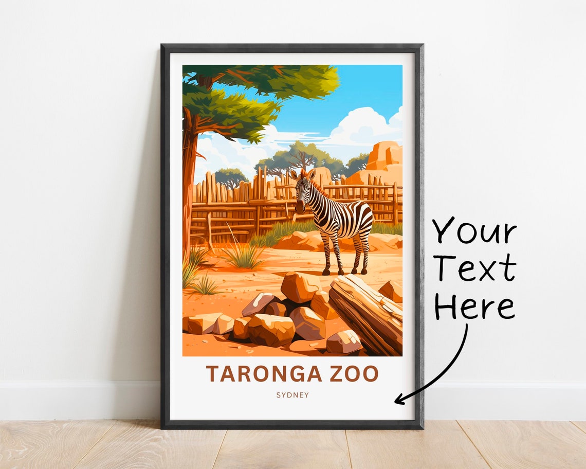 Taronga Zoo Sydney Personalized Zebra Savannah Pen Travel Poster