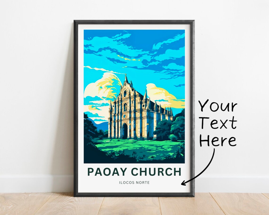 Paoay Church Ilocos Norte Personalized Heritage Travel Poster