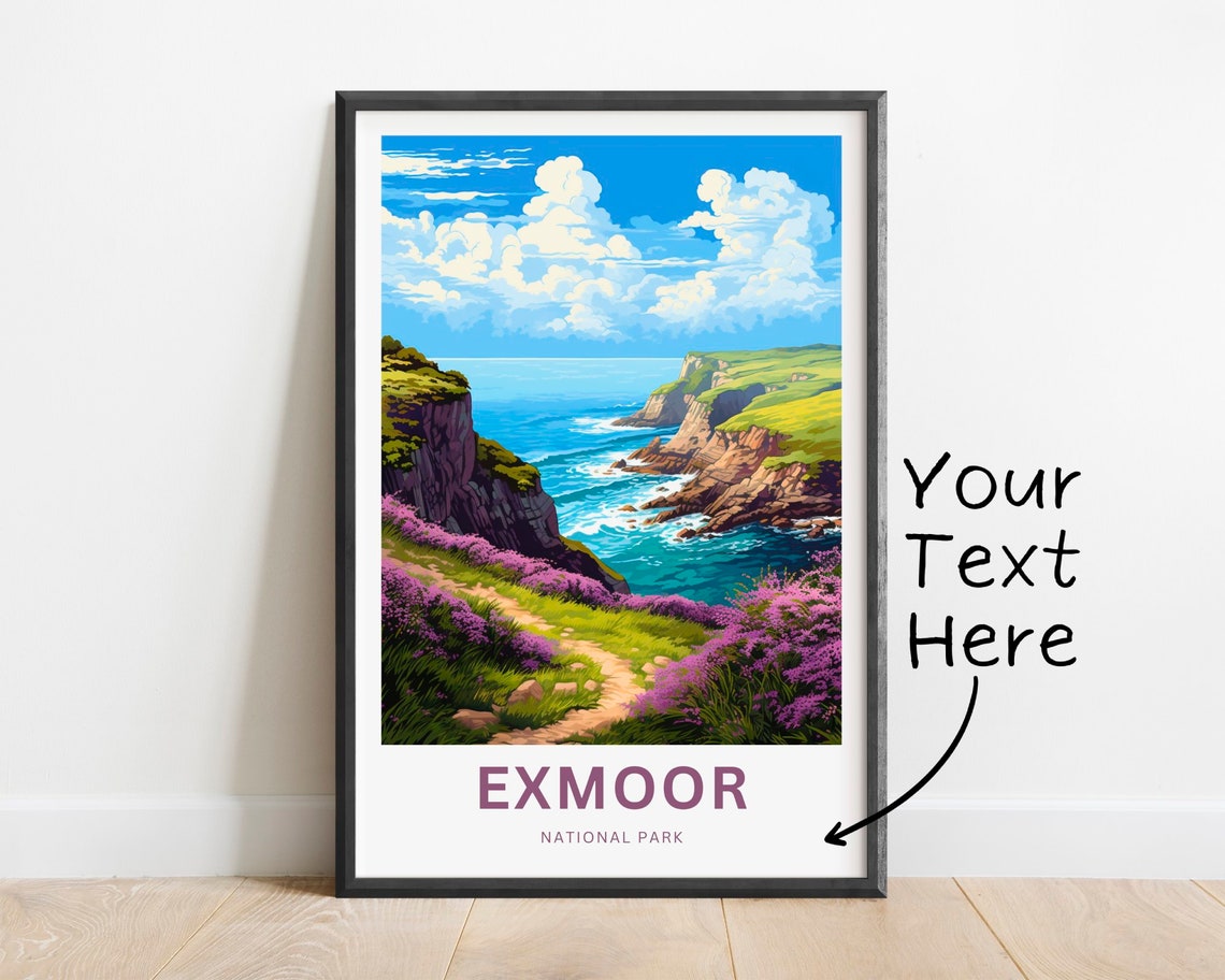 Exmoor National Park Personalized Heather Cliff Coastline Poster