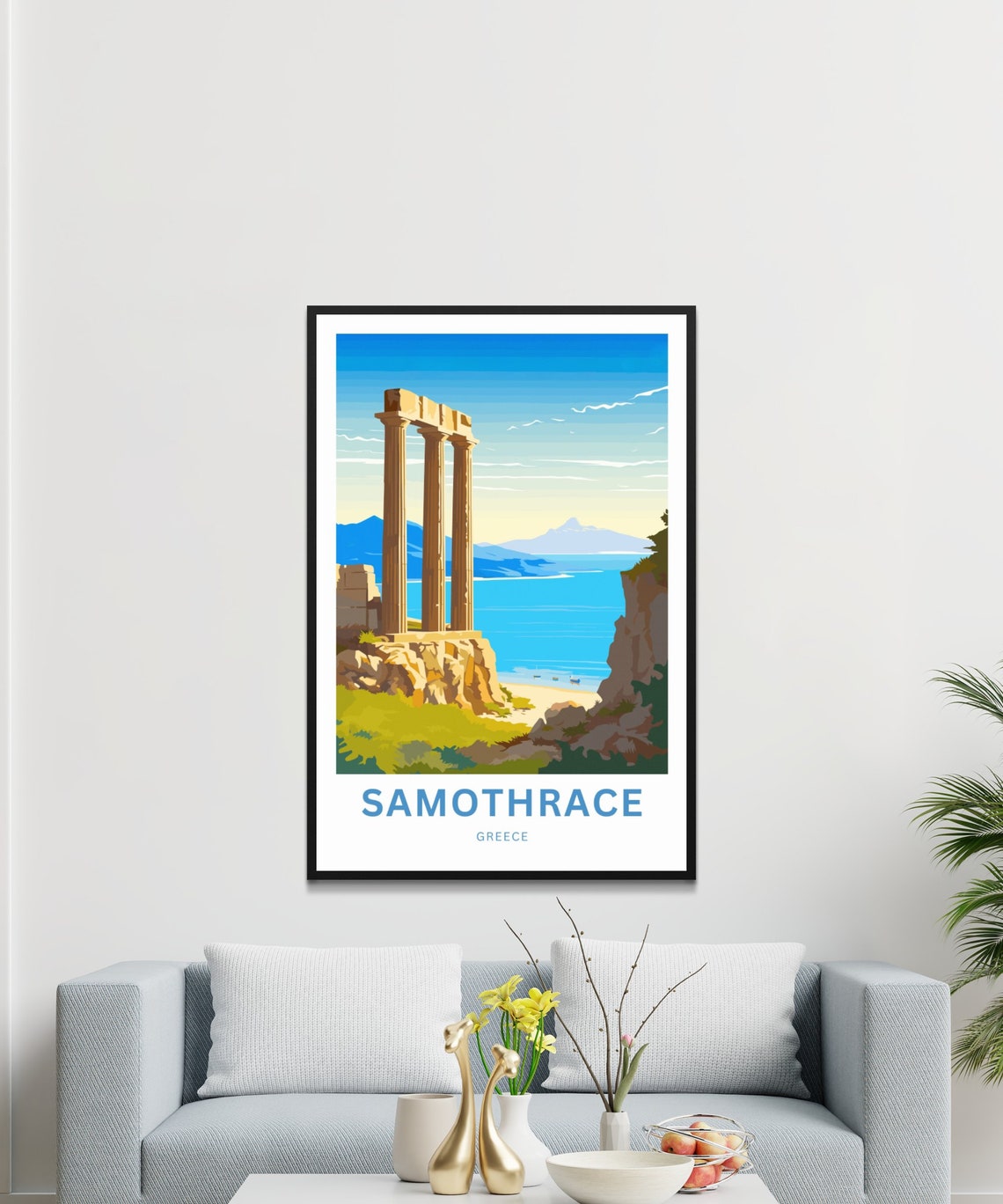 Samothrace Greece Custom Name Ancient Columns Seaside Poster - Image 3