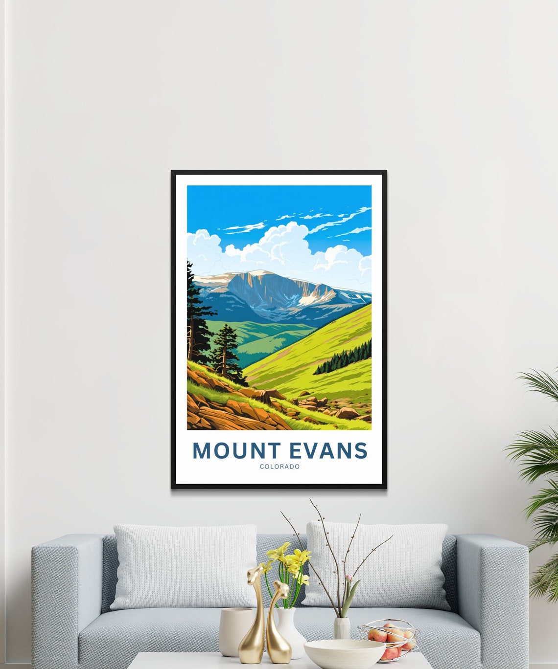 Mount Evans Colorado Alpine Meadow Personalized Travel Poster - Image 3