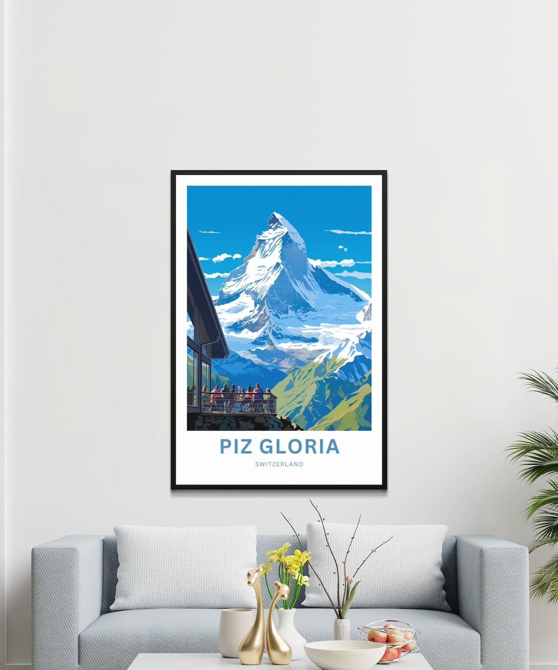 Personalized Piz Gloria Switzerland Alpine Peak Travel Poster - Image 3