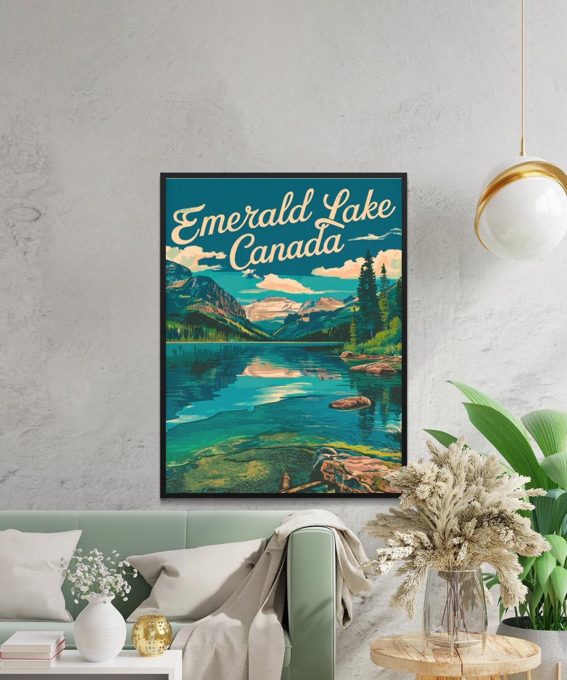 Emerald Lake Canada Vintage Turquoise Lake Mountain View Poster - Image 2