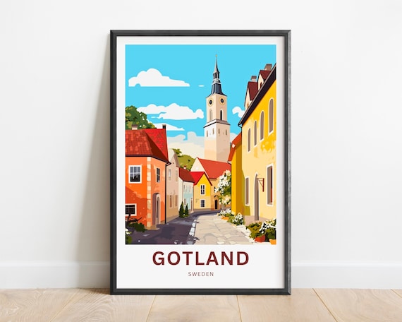 Gotland Travel Poster, Sweden Wall Art