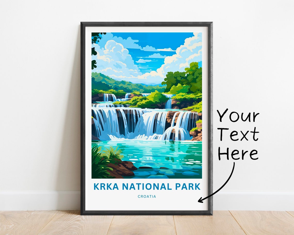 Personalized Krka National Park Waterfalls Travel Poster Croatia Gift