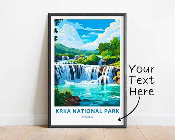 Personalized Krka National Park Waterfalls Travel Poster Croatia Gift