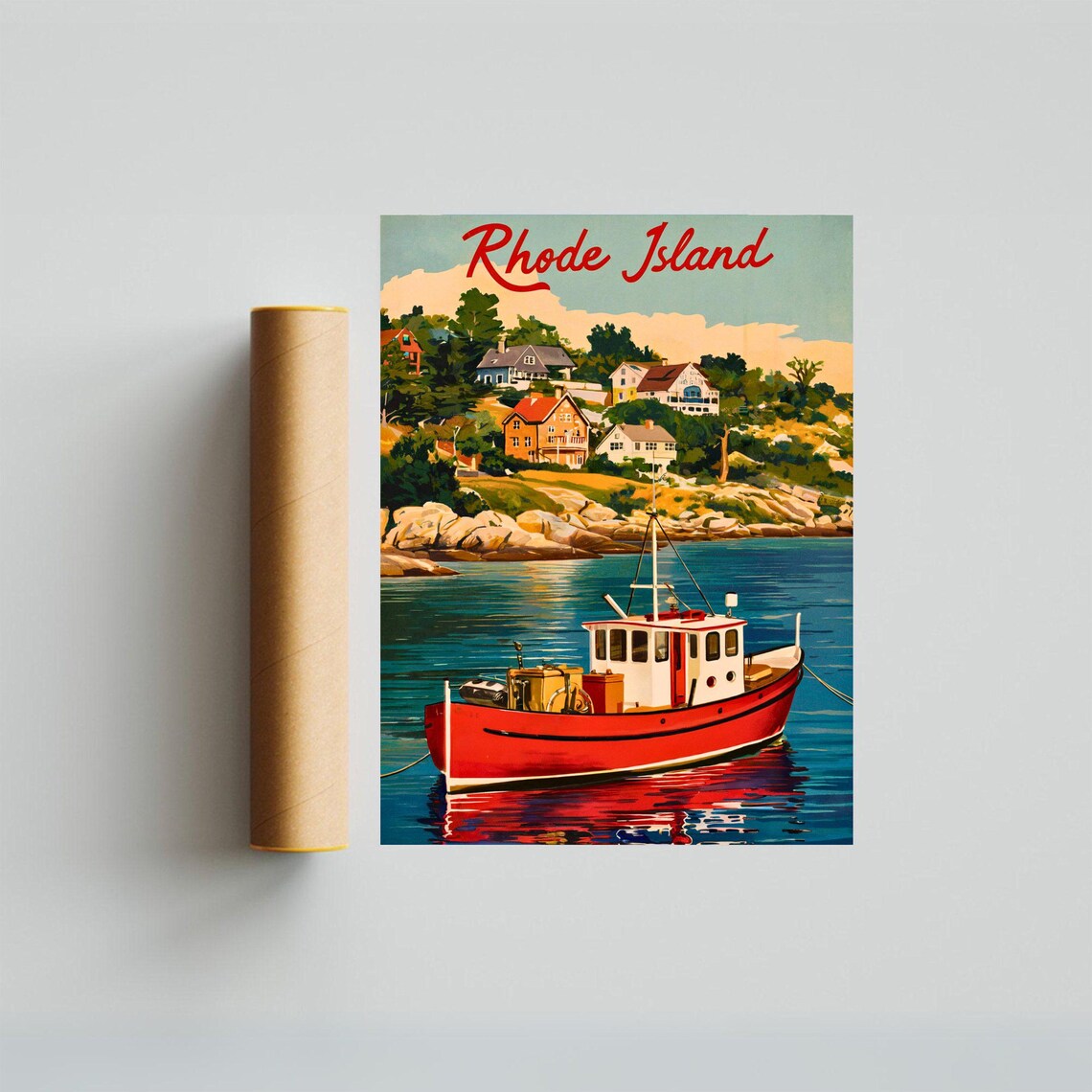 Rhode Island Vintage Travel Poster, United States Travel Poster - Image 4