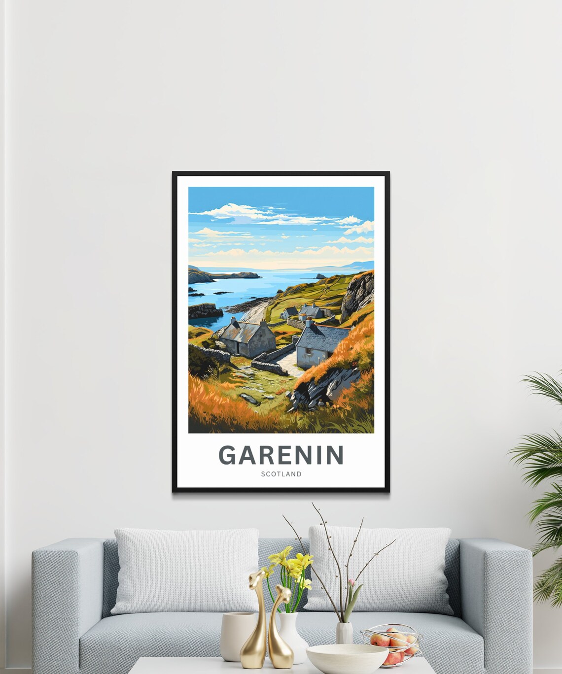 Garenin Scotland Stone Crofts Headland Bay View Travel Poster - Image 3