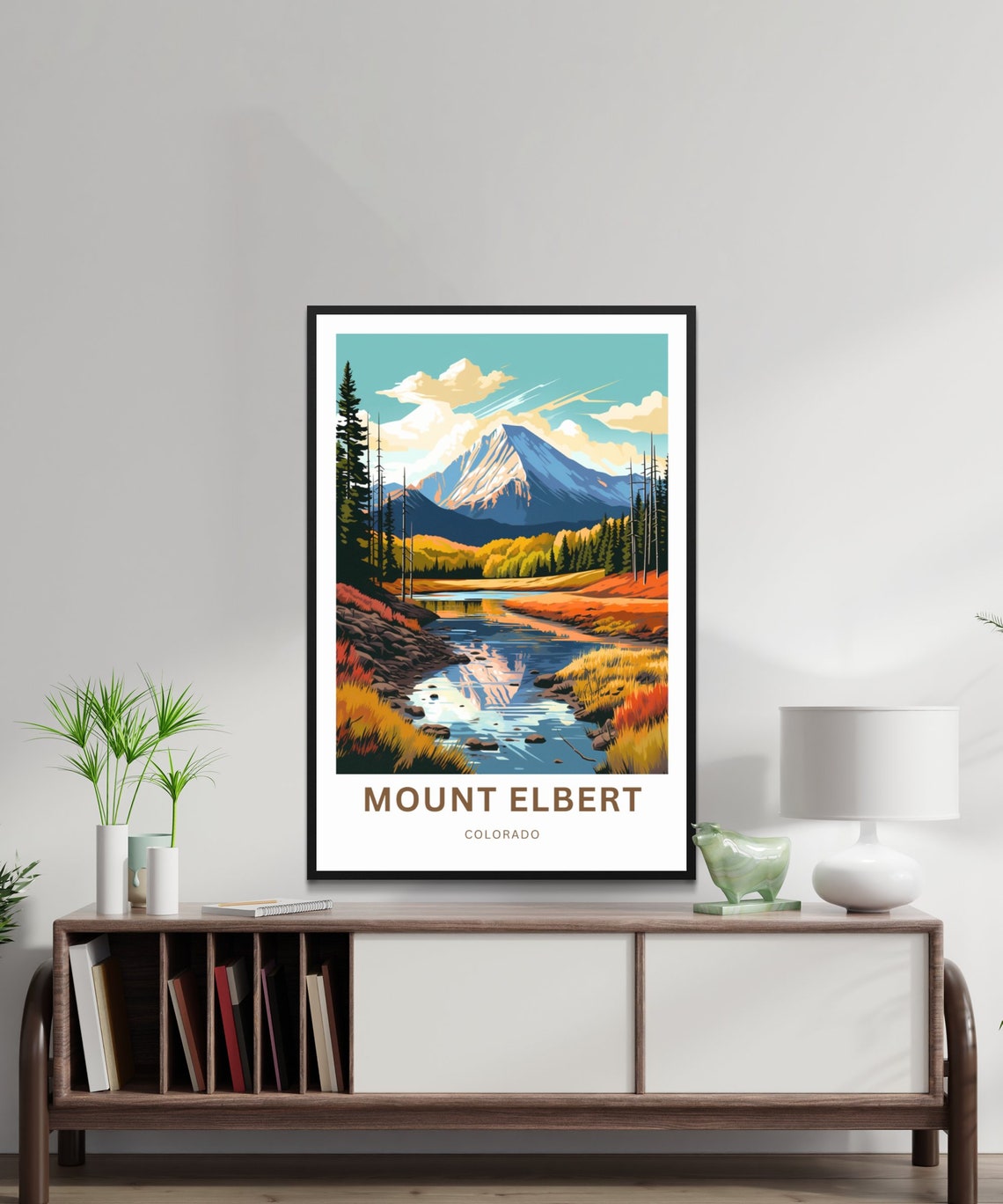 Personalized Mount Elbert Colorado Mountain Scene Travel Poster - Image 3