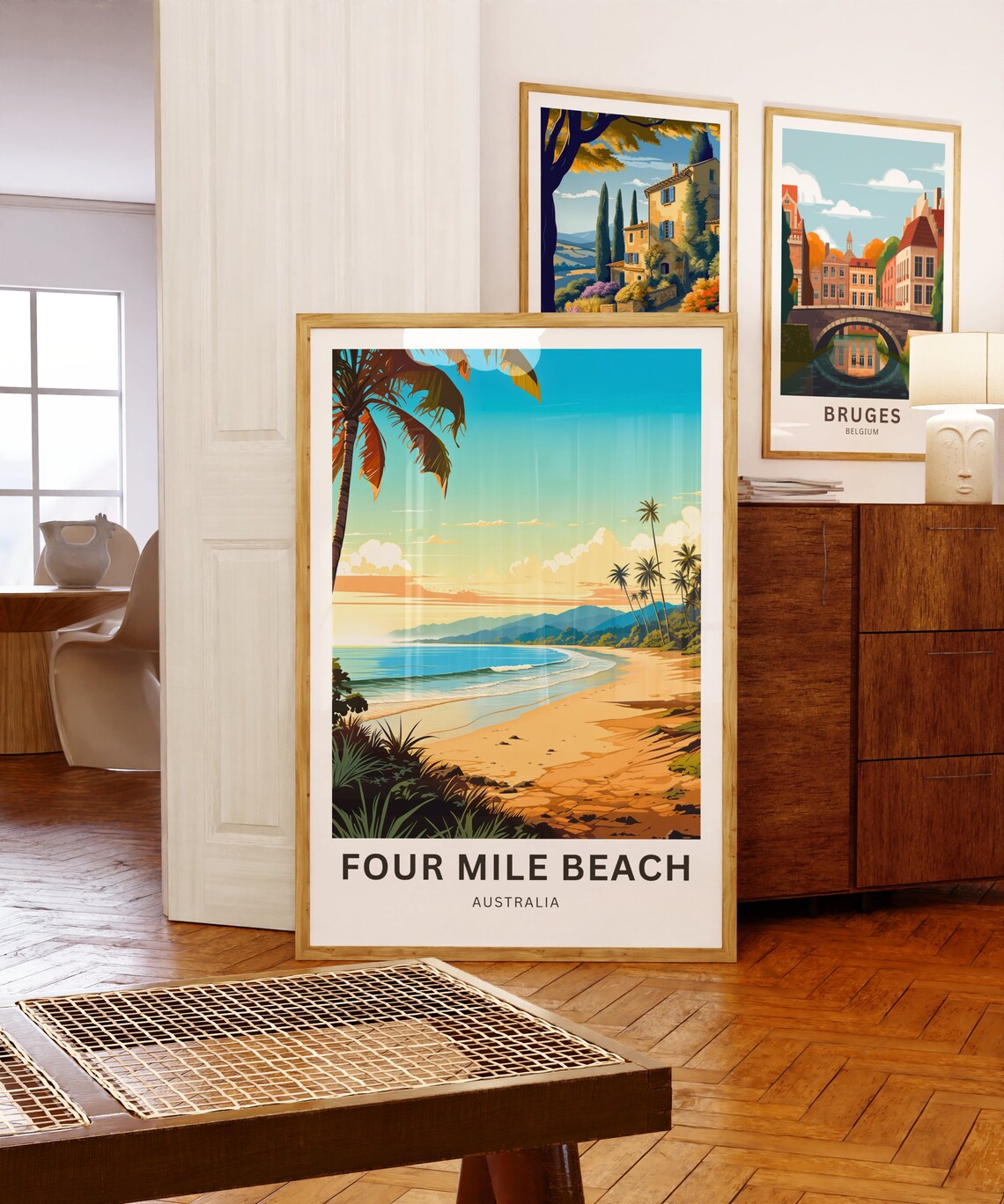 Four Mile Beach Australia Golden Sunset Beach Vintage Travel Poster - Image 5
