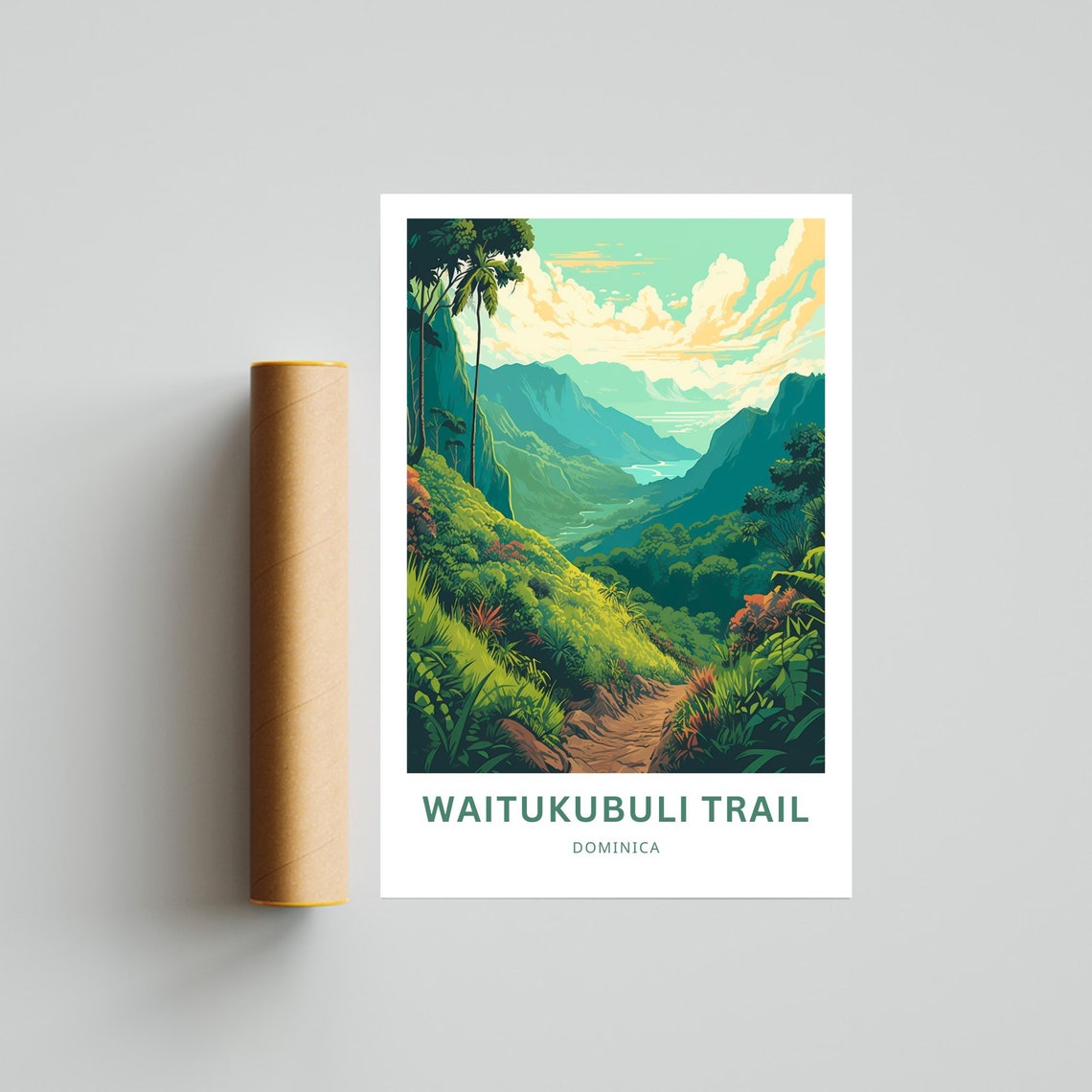 Personalized Waitukubuli Trail Travel Print Waitukubuli Trail Poster Dominica Wall Art Framed Present Gift Dominica Present - Image 4