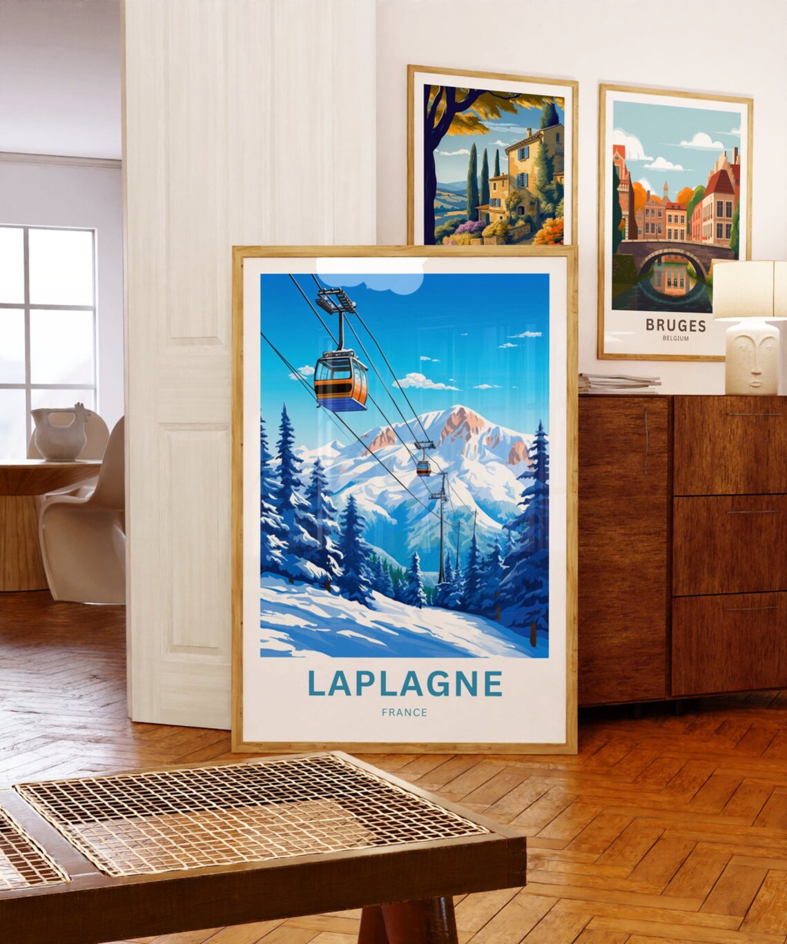 Laplagne France Alpine Ski Gondola Ride Mountain View Poster - Image 5
