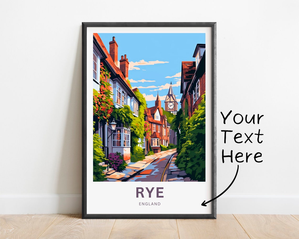 Rye England Ivy Covered Street Clock Tower Personalized Poster