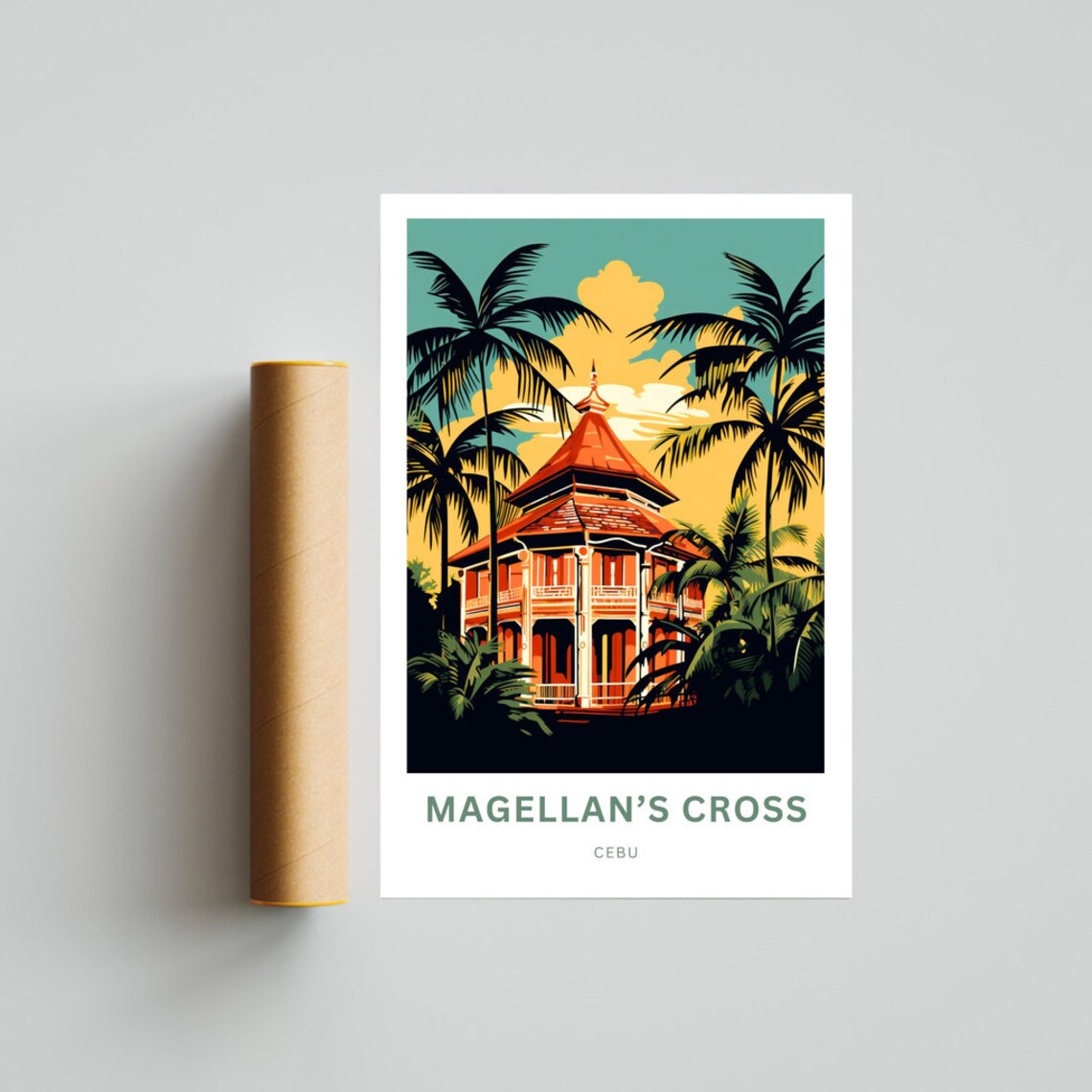 Magellan's Cross Travel Poster, Philippines Landmark - Image 4