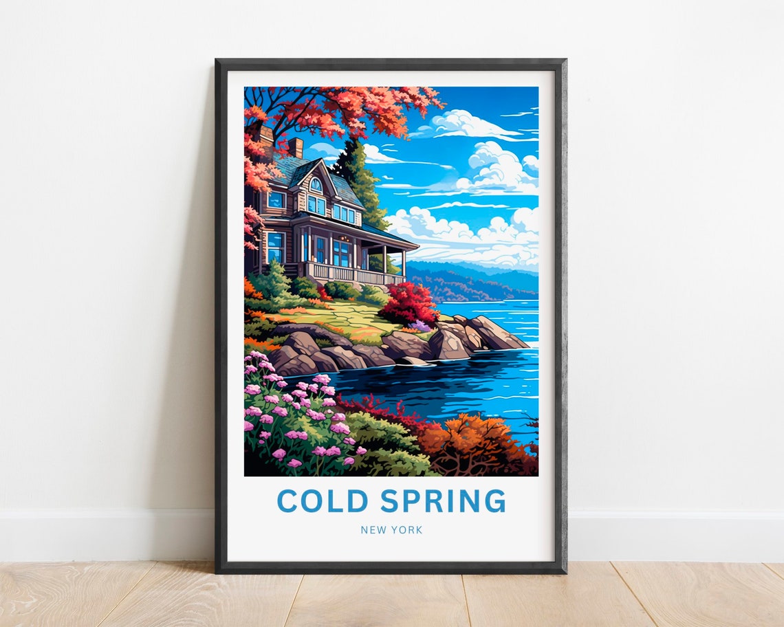 Cold Spring New York Lakeside House Spring Flower Garden Poster