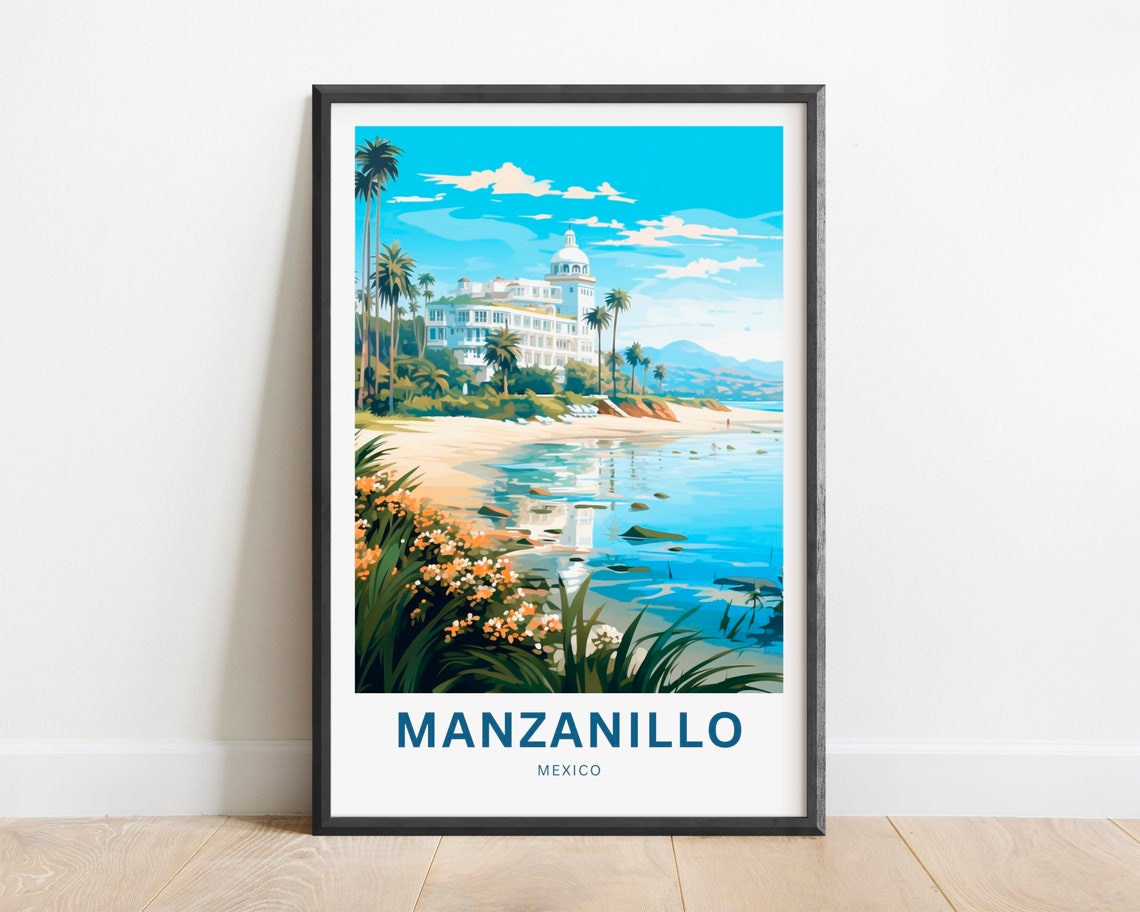Manzanillo Mexico Beachfront Hotel Flower Garden Coast Poster