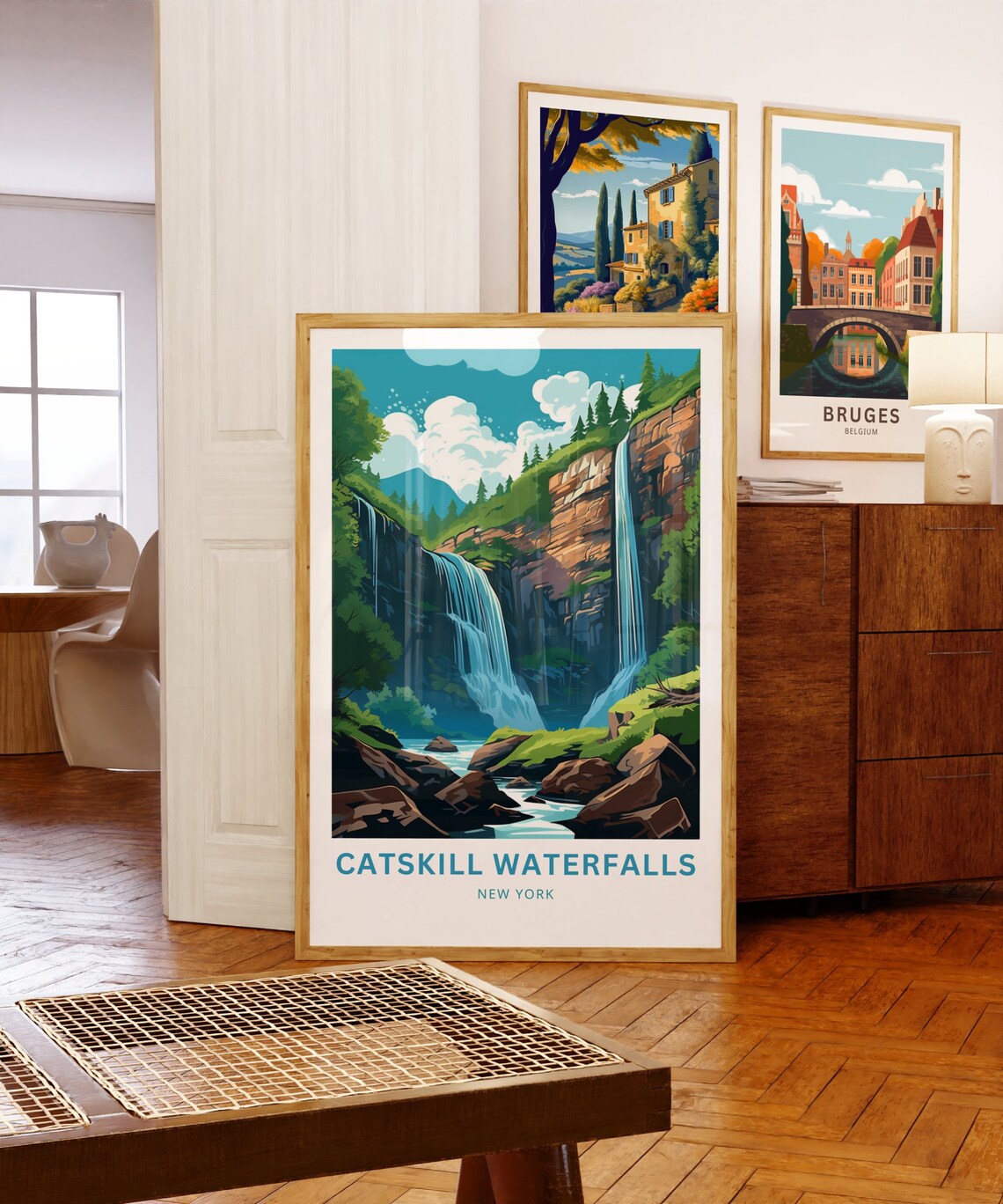 Catskill Waterfalls Travel Poster, New York Wall Art - Image 5