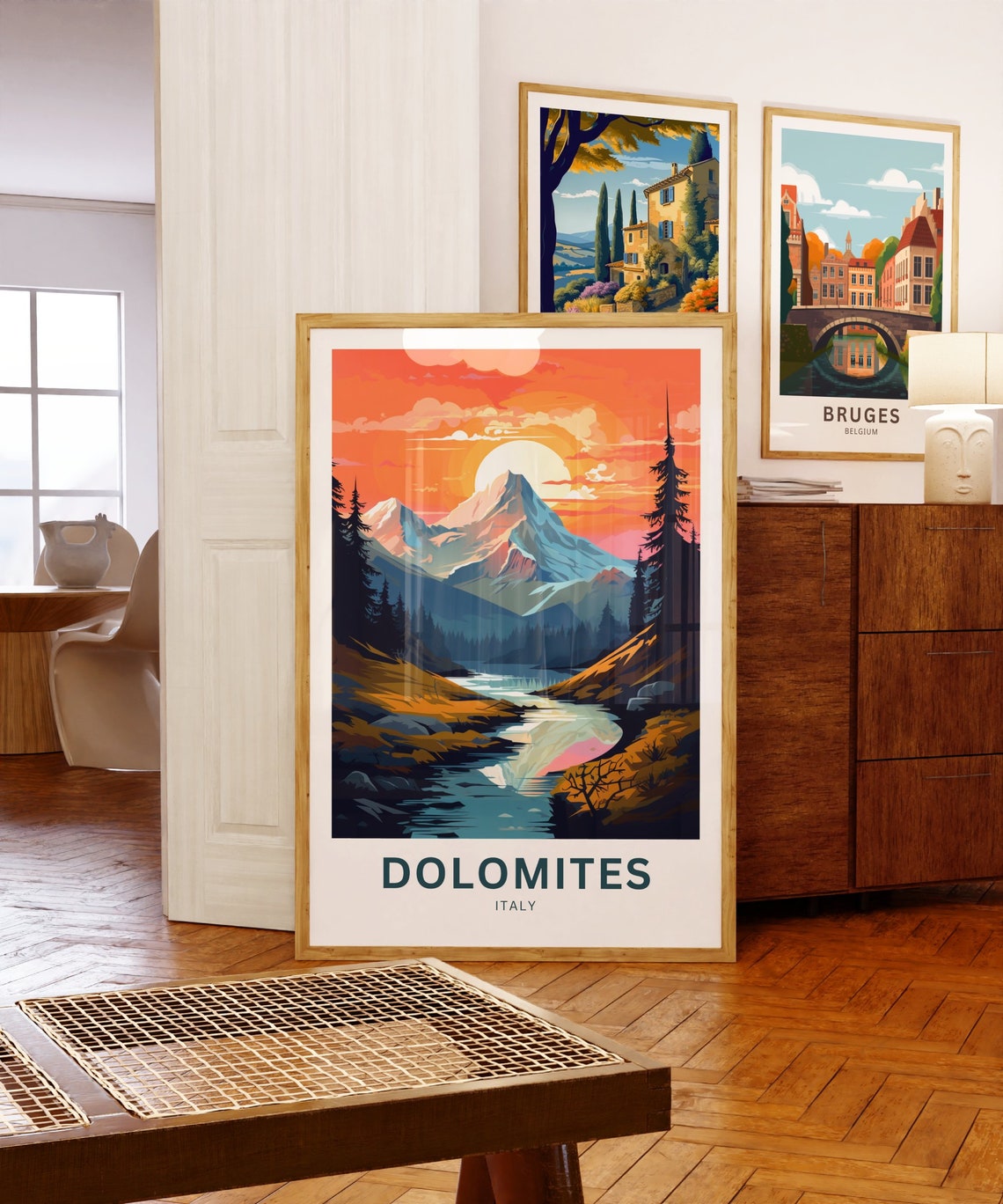 Personalized Dolomites Italy Sunset Peaks Custom Travel Poster - Image 5