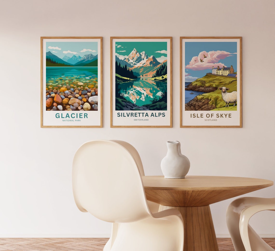 Silvretta Alps Switzerland Mirrored Peaks Crisp Travel Poster - Image 5