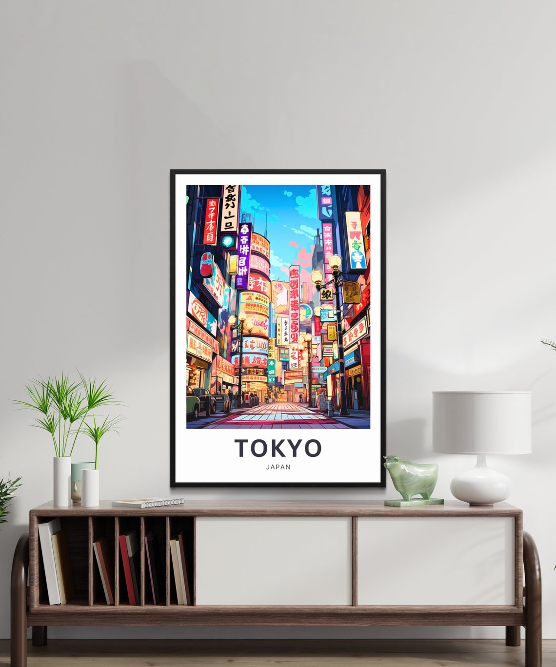 Tokyo Japan Neon Shopping Street Night Lights Custom Travel Poster - Image 2
