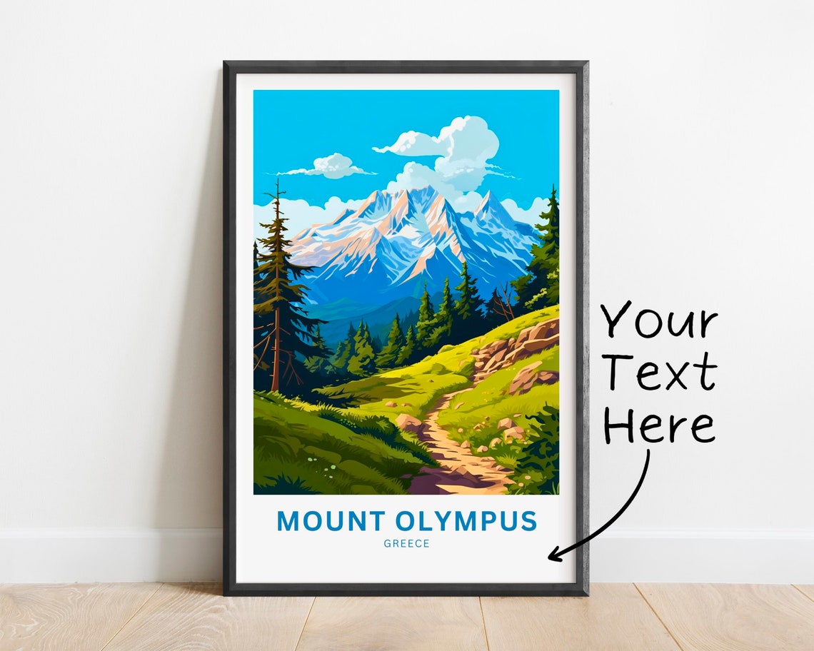 Personalized Mount Olympus Greece Snowy Peaks Valley Trail Poster