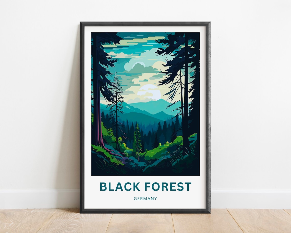 Black Forest Travel Poster, Germany Wall Art