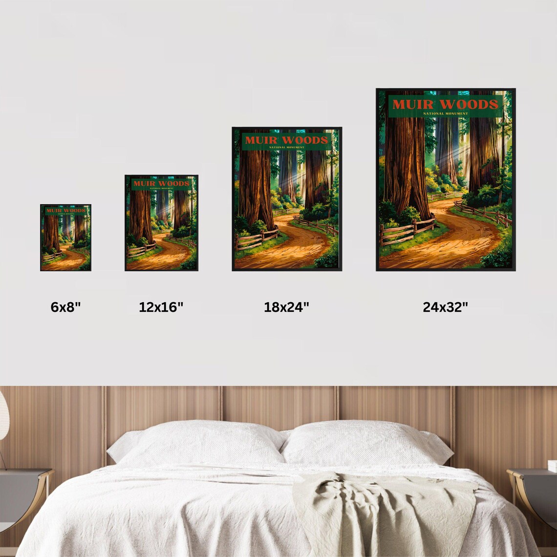 Muir Woods National Monument Giant Redwoods Trail Art Poster - Image 2
